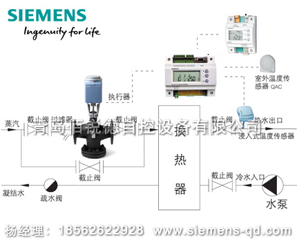 西门子电动温控阀-用于换热器-供暖系统